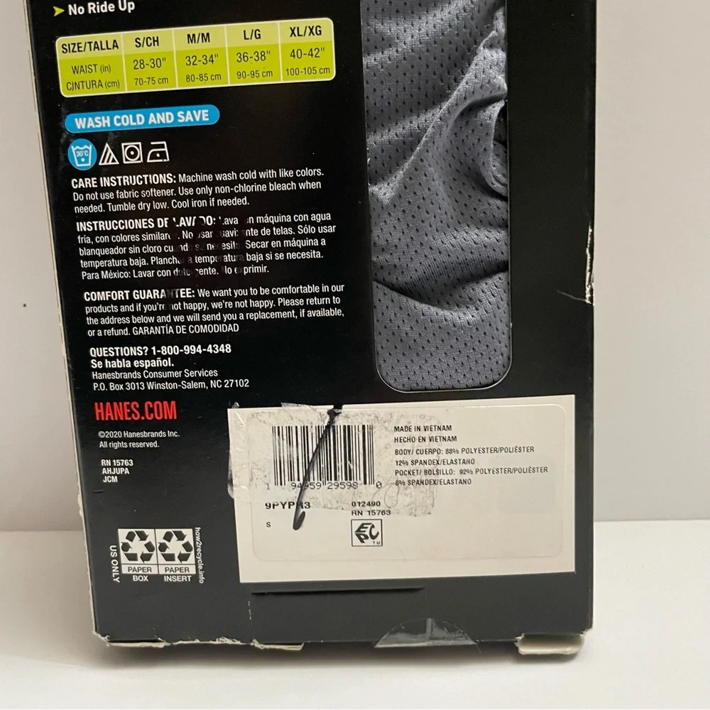 Hanes 3 Tagless Bóxer Briefs Men’s Size S